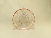 Stary, szklany talerzyk deserowy, spodek. 14,5cm, Rozalinowy. Talerz.