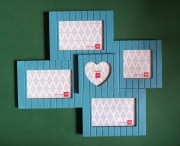 UROCZA Ramka na zdjęcia turkus szkło Rama na fotografie 45,5x40 cm