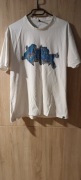 Biały t-shirt z grafiką w stylu graffiti XXL