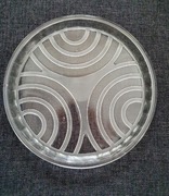 Szklana taca talerz w stylu ART DECO Huta HORTENSJA 