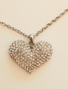 Nowy naszyjnik stalowy z zawieszką Serce z ozdobnymi cyrkoniami Verona