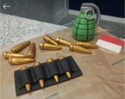 Z masy cukrowej na tort zestaw granat. Plus naboje