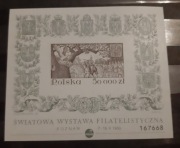Blok ze znaczkiem 50 000 orzeł bielik.