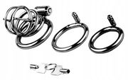 Stalowy pas cnoty Chastity Cock Cage klatka na penisa 3 oringi 40-45-50mm