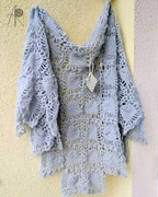 Ręcznie robiona, szydełkowa chusta (alpaka+jedwab)