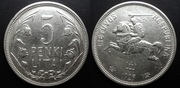 Litwa 5 litów 1925 (II), srebrna moneta srebro
