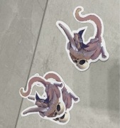 Naklejki kot z czaszką ptaka fantasy handmade rękodzieło