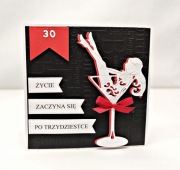 Kartka na 30 urodziny, na 30-tkę Kartka urodzinowa ręcznie robiona