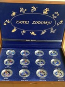 Znaki zodiaku komplet 11 uncji srebra próby Ag 925 w eleganckiej kasecie