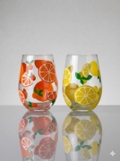 Zestaw szklanek w ręcznie malowane owoce Falcon Art