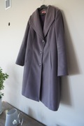 szary długi płaszcz melanżowy palto długie na zimę 48 4XXXL  zimowy damski