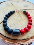 Bransoletka męska wyjątkowa z kamieni naturalnych na prezent amulet 