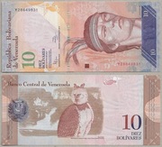 Banknot - WENEZUELA - 10 Bolivares 2014, UNC, P-90e
