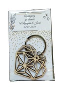 Brelok drewniany, serce, podziękowania dla gości, 