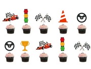 Topper piker na tort muffinki 10 szt. Wyścigi samochody rajdy rajd