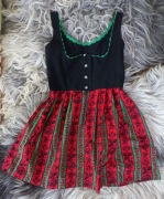 Sukienka folk vintage bawarska S 36