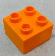 LEGO Duplo klocek 2x2 pomarańczowy 2szt