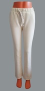 Damskie proste bawełniane dresowe spodnie z wysokim stanem ecru Crane 36/38