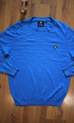 Sweter Lyle and Scott r. L męski bawełniany okrągły dekolt niebieski