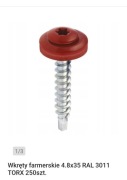 Wkręty farmerskie torx kolor czerwony 3011