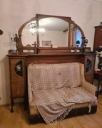 NOWA CENA Duże lustro szafki secesja art deco biedermeier + fotele gratis!