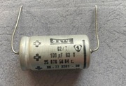 100uF 63V  02/T  Kondensator elektrolit ELWA zabytek PRL