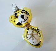 Bombka choinkowa szklan MIŚ złoty wzór retro jak prl  kształtki 