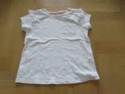 NUTMEG biały t-shirt haft gładki 104 98 richelieu falbanka