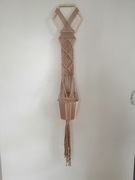 Makrama ścienna  kwietnik na obręczy boho sznurek