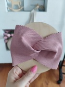 Opaska z prążka brudny róż 