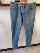 damskie spodnie jeans dżinsy elastyczne z wysokim stanem modne 