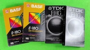 Zestaw 4 kaset VHS BASF E-180 HiFi Professional + TDK E-HG Hi-Fi E-180