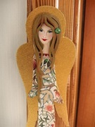 Anioł drewniany wiszący - 30 cm