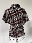 Ciekawa bluzka w kratę z marszczeniem u boku Zara XS