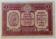Banknot Bon Włochy 1 lira 1918