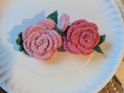 Hand made szydełkowa spinka, klamra do włosów 