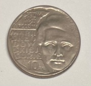 10 zł Setna rocznica urodzin Marii Skłodowskie Cuire  , 1967r.