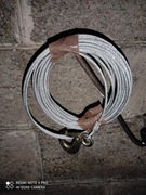 Linka stalowa 10m 4.5mm mocna+hak. Nowa 