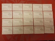 KARTY WŁASNOŚCI GOŁĘBIA POCZTOWEGO 1981 ROK (komplet 20 szt.)