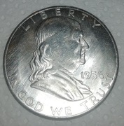Benjamin Franklin Half Dollar 1956 pół dolara 1/2 50 centów