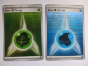 Karta Pokemon Basic Water SVE 019 + Grass SVE 017 Energy Holo