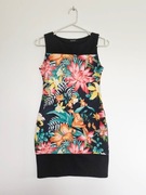 letnia sukienka w kwiaty ołówkowa * 34 XS