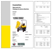 Wacker Neuson 1200 2002 Dumper Parts Catalog Katalog części