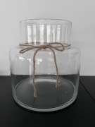 duży wazon szklany, las w słoiku, ozdobny słój, 