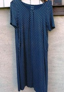 Prosta granatowa sukienka w białe groszki 42/44