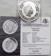 Certyfikat do monety KOALA Australia 2011