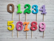 Cyfry cyferki piankowe na piku 10 szt urodziny