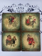 Piękne podstawki pod kubki vintage shabby chic decoupage 