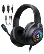 PROFESJONALNE GAMINGOWE SŁUCHAWKI NAUSZNE AUKEY GH-X1 RGB REDUKCJA SZUMÓW