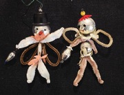 Bombki pajacyki z PRL 2 szt kolorowe retro ozdoby choinkowe zabawki